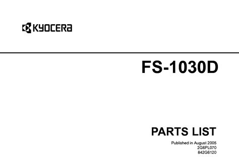 Kyocera Fs1030d Service Manual Parts List