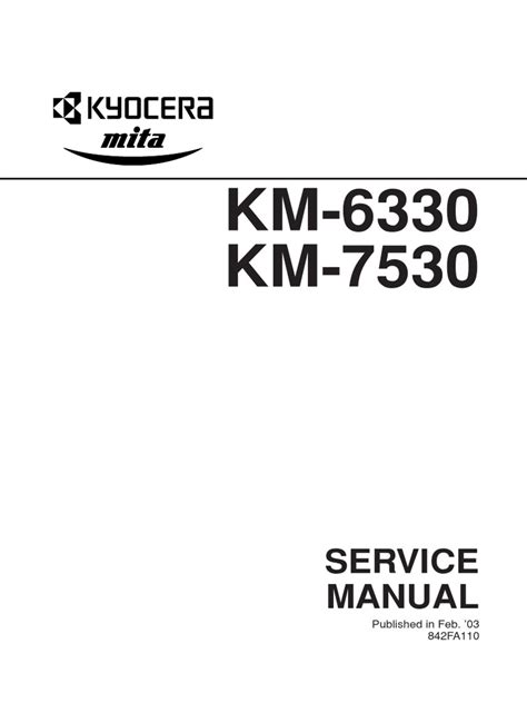 Kyocera Mita Km 6330 And 7530 Parts Manual