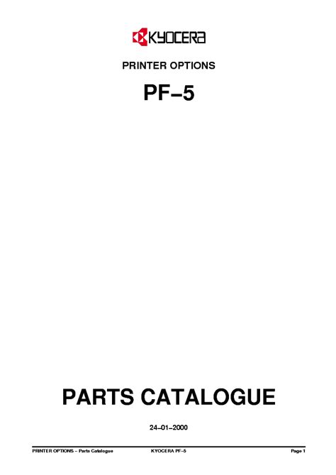 Kyocera Pf 640 Pf 645 Pf 647 Paper Feeder Service Repair Manual Parts List