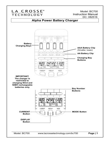 La Crosse 700 Charger Manual Instrucciones