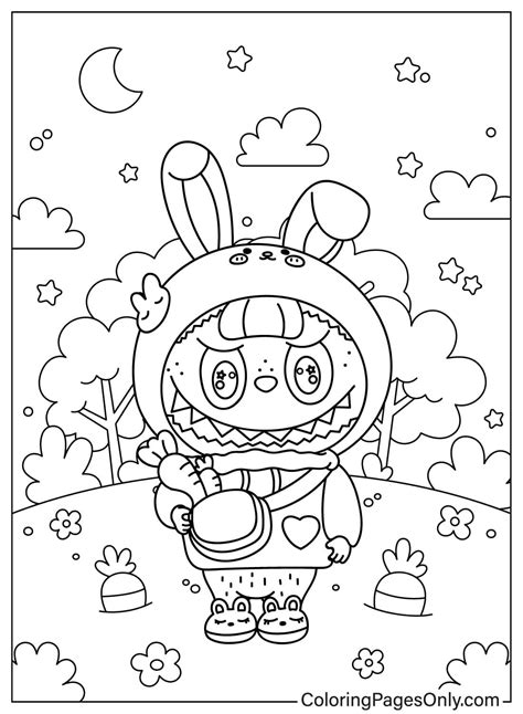Labubu Coloring Printable