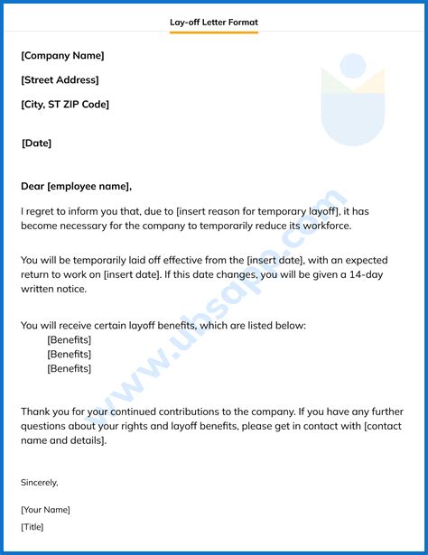 Laid Off Letter Template