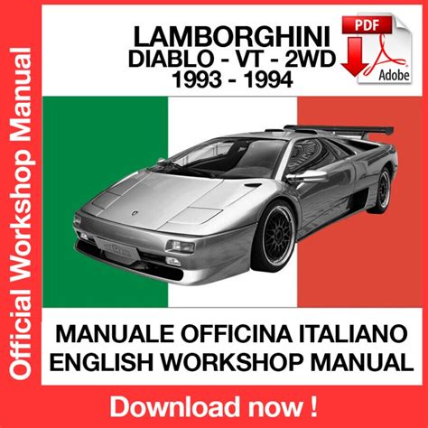 Lamborghini Diablo Vt Diablo 2wd 1993 1994 Service Manual