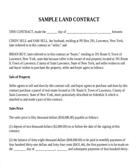 Land Contract Template
