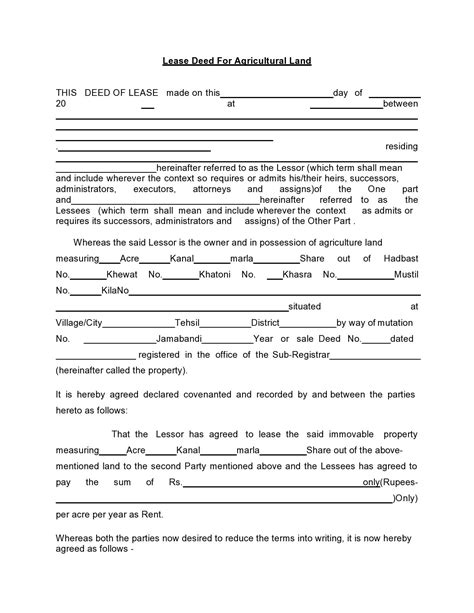 Land Lease Template