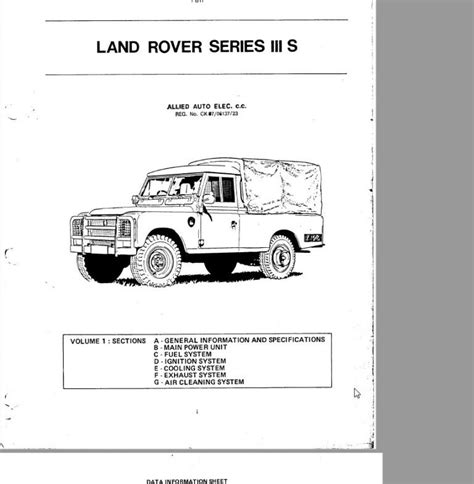 Land Rover 109 Series 3 1981 1986 Service Repair Manual