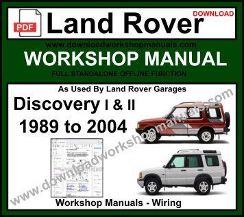 Land Rover Discovery 1 Service Repair Workshop Manual 1994 1999