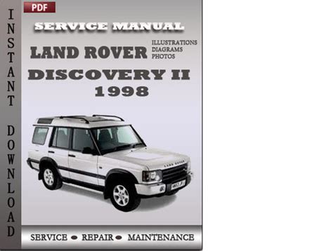 Land Rover Discovery 2 1998 Factory Service Manual Download