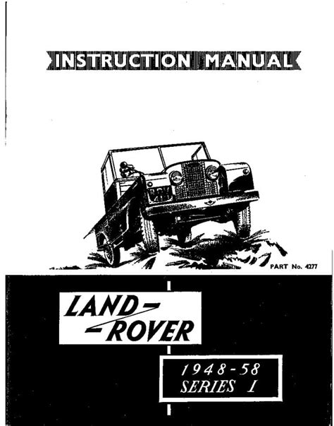 Land Rover Series I Service Repair Manual Download 1948 1958