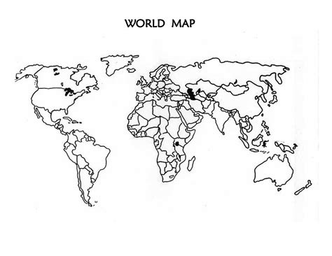Large 8 X 11 World Outline Map Printable