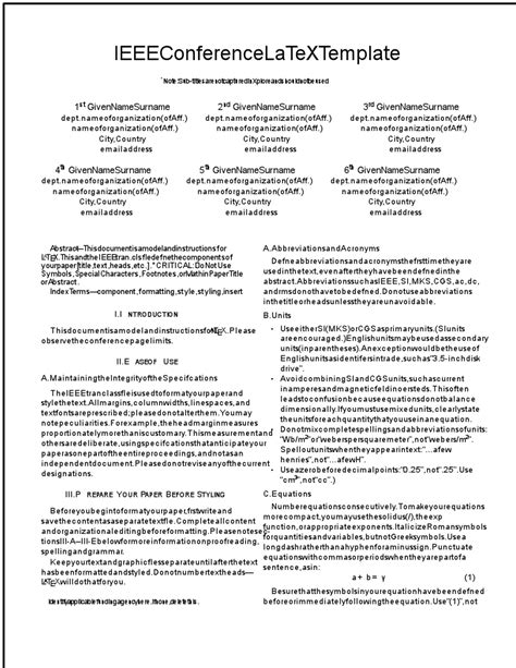 Latex Ieee Template