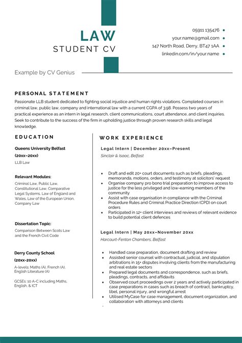 Law Cv Template