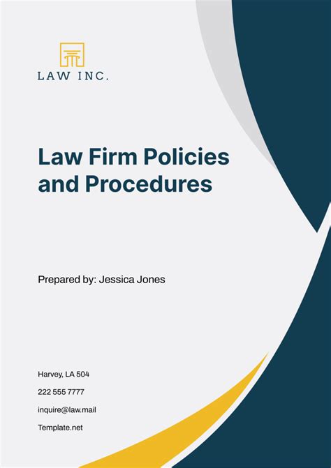 Law Firm Policies And Procedures Template