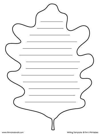 Leaf Template For Writing