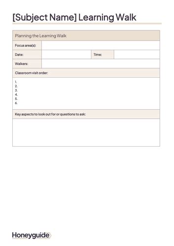 Learning Walk Template