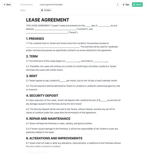 Leasing Contracts Templates
