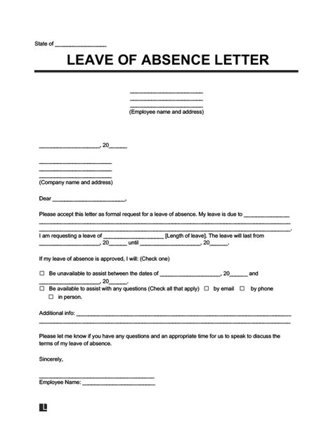 Leave Of Absence Template