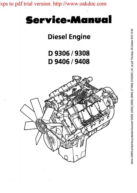 Lebherr Diesel Engine D9406 D9408 Service Repair Manual Download