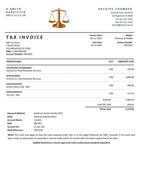 Legal Invoice Template
