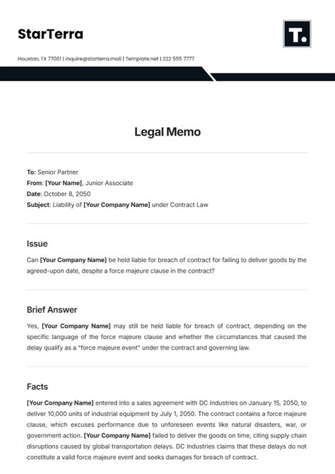Legal Memo Template