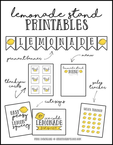 Lemonade Stand Printables
