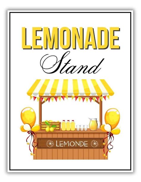 Lemonade Stand Signs Printable