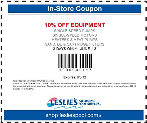 Leslie's Coupons Printable