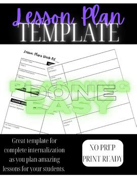 Lesson Internalization Template