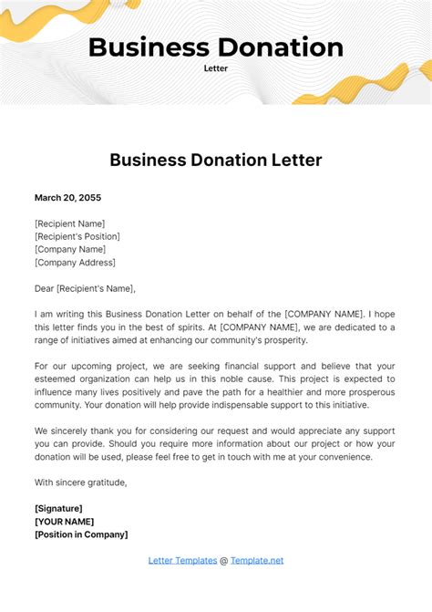 Letter Asking For Donations Template
