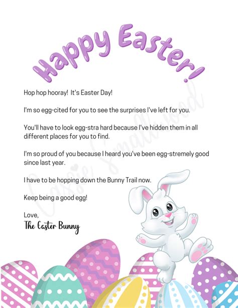 Letter From The Easter Bunny Printable