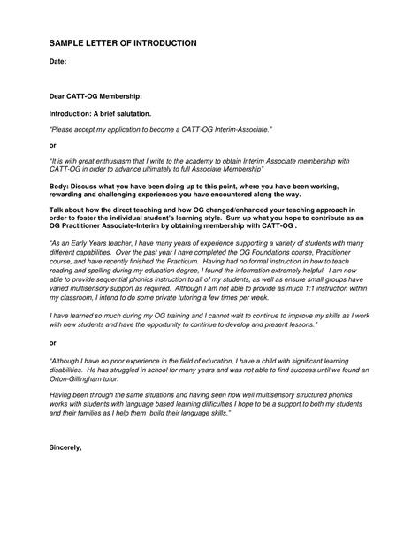 Letter Of Introduction Templates