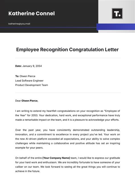 Letter Of Recognition Template