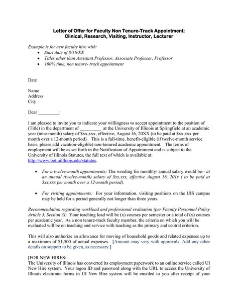 Letter Of Support For Tenure Template