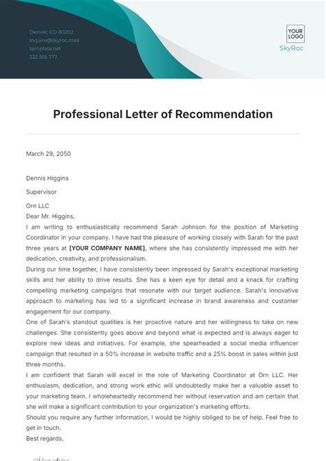 Letter Of.recommendation Template