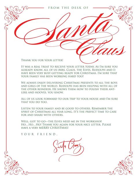 Letters From Santa Free Printable