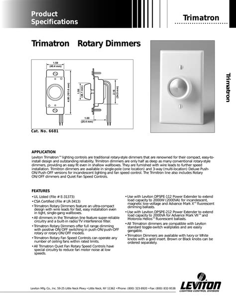 Leviton Trimatron 6683 Wiring Diagram