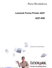 Lexmark 4227 Series Form Printer Service Manual