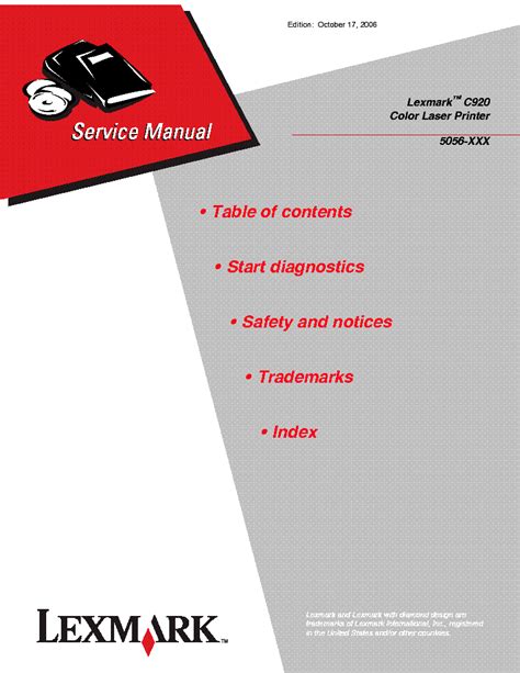 Lexmark C920 Service Manual Repair Guide