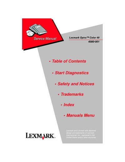 Lexmark Optra Color 45 Service Repair Manual