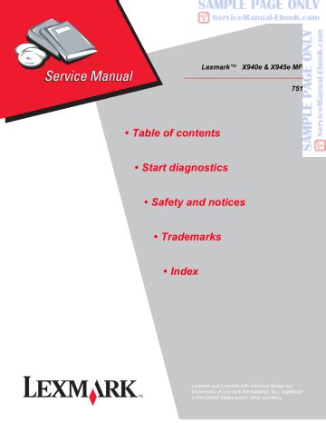 Lexmark X940e X945e Mfp Service Repair Manual