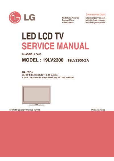 Lg 19lv2300 19lv2300 Za Led Lcd Tv Service Manual