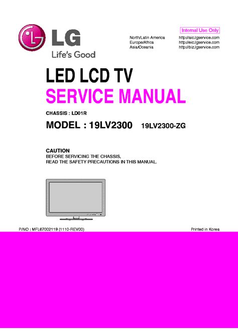 Lg 19lv2300 19lv2300 Zg Led Lcd Tv Service Manual Download