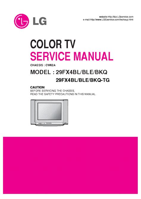 Lg 29fx4bl Ble Bkq Tg Tv Service Manual