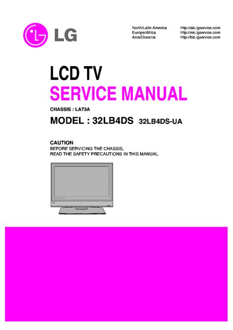 Lg 32lb4ds 32lb4ds Ua Lcd Tv Service Manual