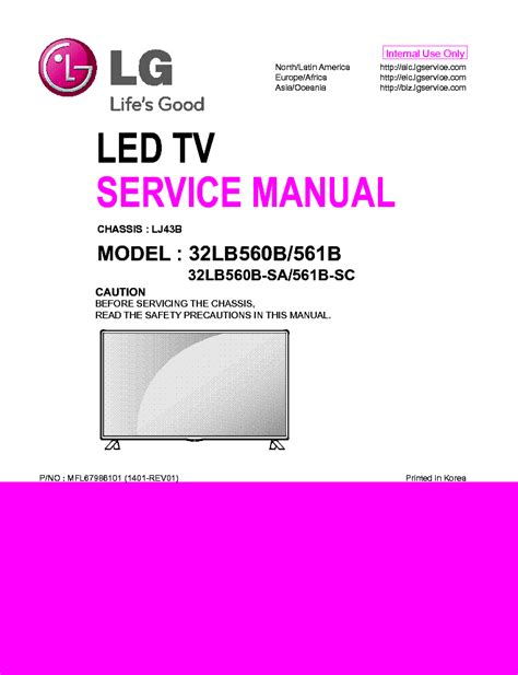 Lg 32lb560b Sa 561b Sc Led Tv Service Manual