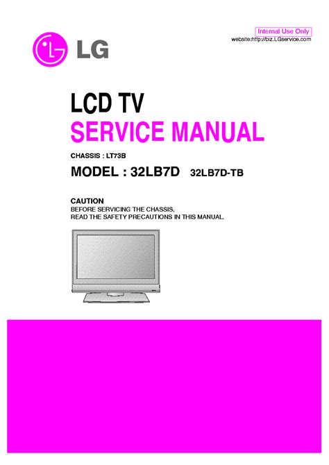 Lg 32lb7d 32lb7d Tb Lcd Tv Service Manual Download