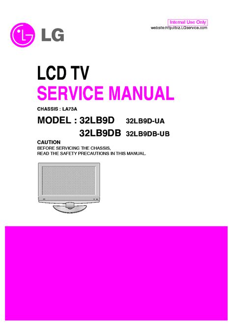 Lg 32lb9d 32lb9d Ad Lcd Tv Service Manual Download