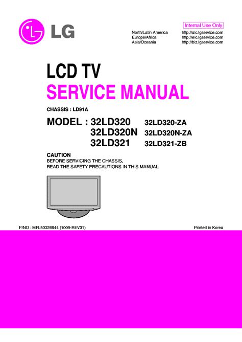 Lg 32ld320 32ld320 Za Lcd Tv Service Manual Download