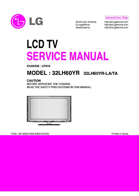 Lg 32lh60yr 32lh60yr La Ta Lcd Tv Service Manual