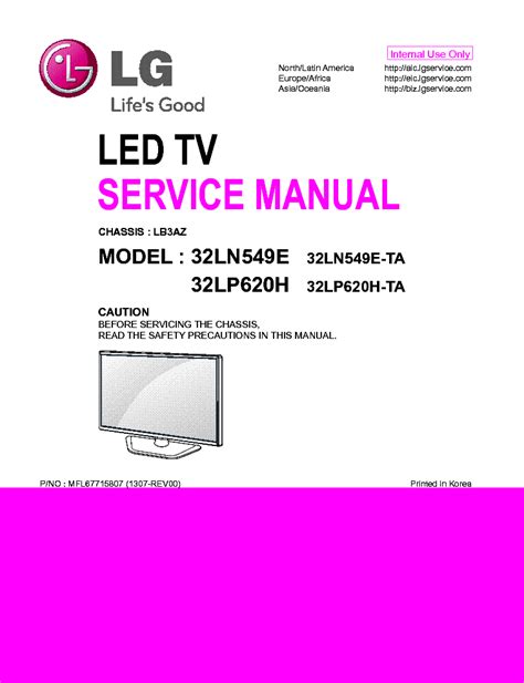 Lg 32ln549e 32ln549e Za Led Tv Service Manual Download